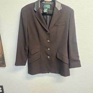 Vintage Ralph Lauren 100% Wool Women's Brown Blazer